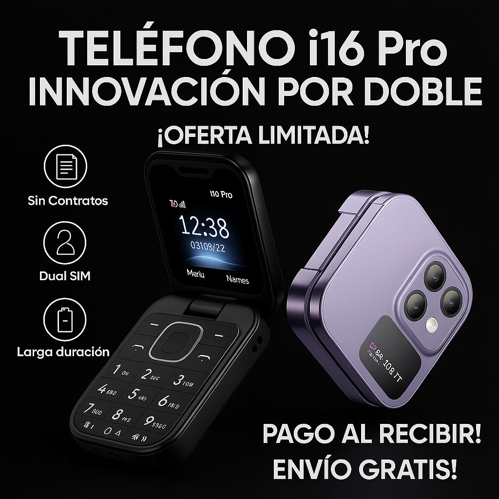 Teléfono i16 Pro – Tecnología 2 en 1 en tu Bolsillo ¡Oferta Limitada! 🔥